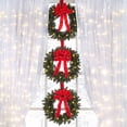 thumbnail image 2 of BrylaneHome Set of 3 Pre-Lit 16 inch Christmas Wreaths with 20 Warm Lights & Timer Function, Pre-Decorated, Cordless, No Outlet Required, 2 of 5