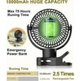 thumbnail image 6 of AWANFI Battery Operated Portable Fan, Clip-on Fan with Remote and Lights, 360° Oscillating Camping Fan, 10000mAh Rechargeable Desk Fan for Home Office Car Travel, 6 of 8