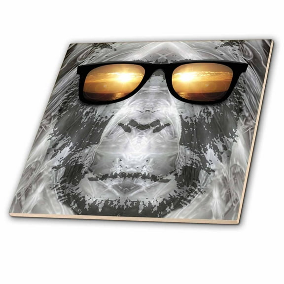 3dRose, Bigfoot In Shades Bigfoot or Sasquatch is pictured in style wearing sunglasses, 12 Inch Ceramic Tile