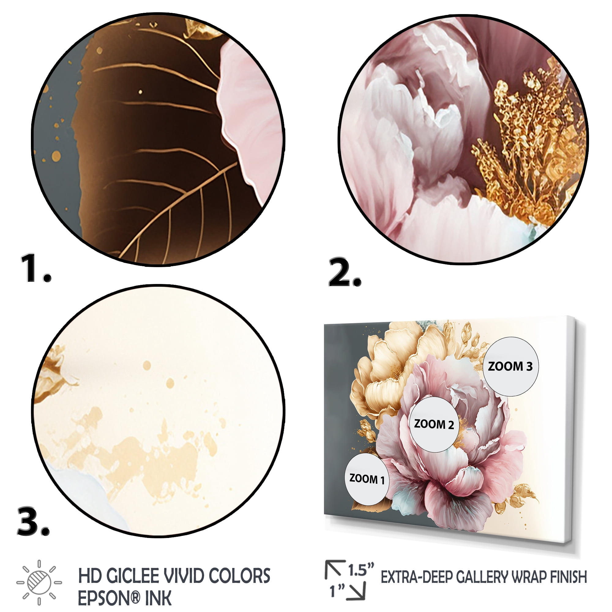 Designart Pink And Gold Hibiscus Flower II Canvas Wall Art