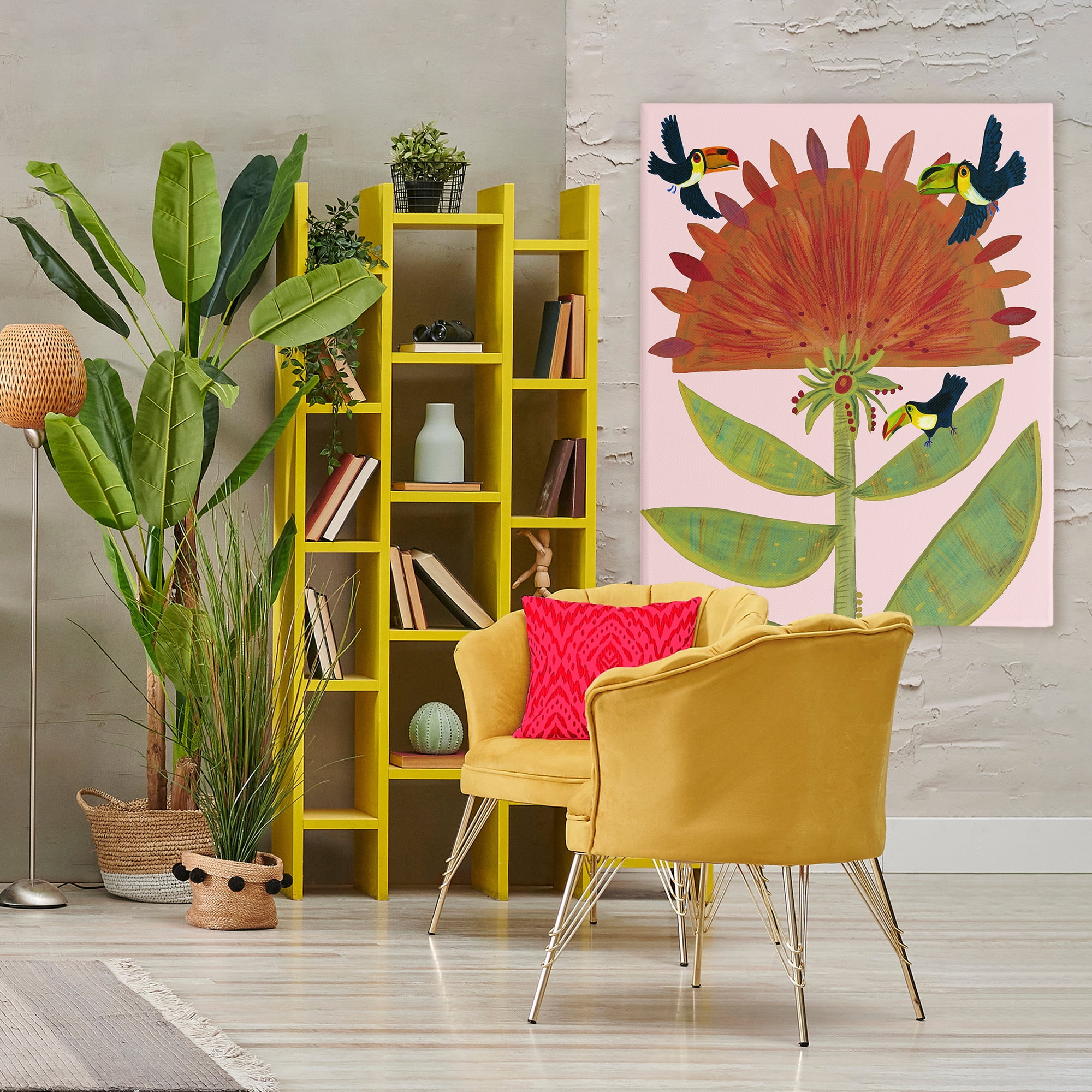 Stupell Industries Tropical Plant & Toucans Canvas Wall Art, design by Kay Widdowson