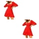 thumbnail image 4 of Guardurnaity Mujer verano sin espalda Sexy fuera del hombro vestido playa caminar senderismo niñas vestidos casuales poliéster señoras ropa de Rojo S 2piezas, 4 of 6