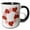 Black/White, variant on 3drose, Peppermint Poinsettia Wreath, 11oz Two-tone Red Mug