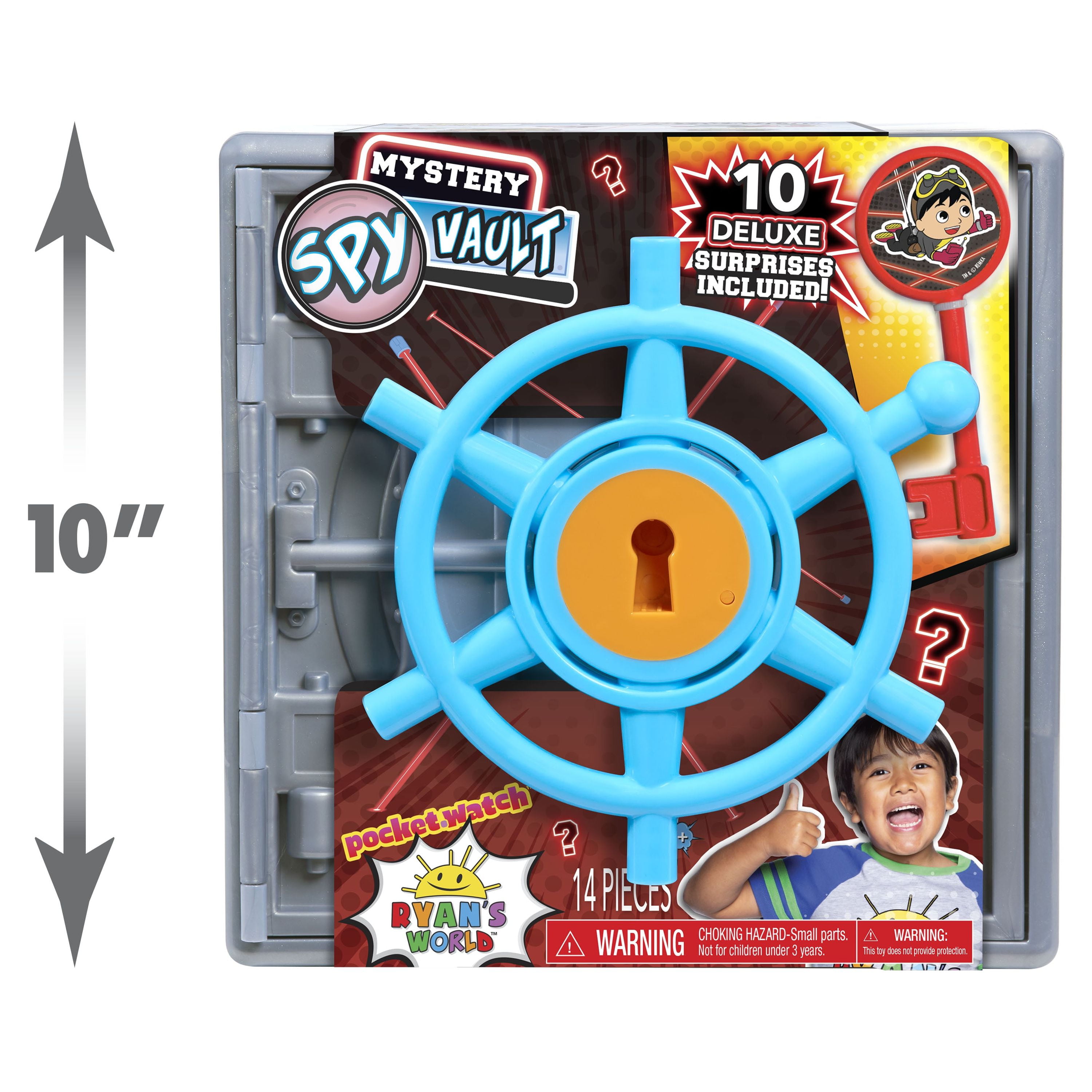 Ryan's World Mystery Spy Vault, 10 Surprise Inside Include Figures and Pretend Play Spy Toy Accessories, Kids Toys for Ages 3 up