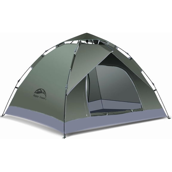 4 Person Instant Pop Up Camping Tent with Waterproof Dome and Carry Bag