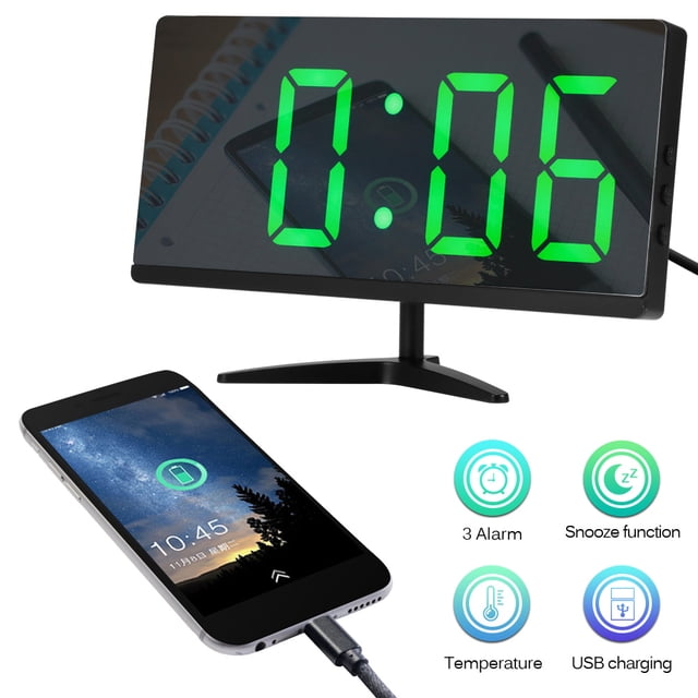Reloj Despertador Digital Led Reloj Despertador Alarma Electrónica Reloj Despertador Moderno Con Cable Usb Eigraketly HA026293-02