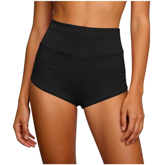 Htigea High Waisted Yoga Shorts for Women Cutout Butt Lifting Tummy Control Shorts Summer Workout Exercise Bottoms Black S