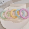 thumbnail image 3 of Spiral Hair Ties for Women Girls, Coil Hair Ties no Crease, Teleties Phone Cord Hair Ties, Ponytail Holders Hair Accessories for Women's Thick & Thin Hair (Macaroon Color), 3 of 4