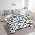 thumbnail image 3 of Manfei Lovely Girls Bowknot 7pcs Bedding Comforter Set,Cartoon Bow Tie Queen Bedding Sets,White Black Queen Sheet Sets For Kids,Luxury Bedroom Decor Reversible, 3 of 8