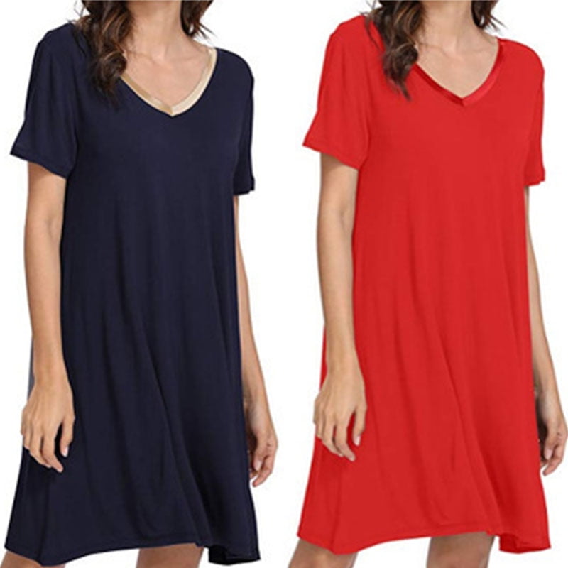 red t shirt dress walmart