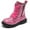Pink, variant on Boys Girls Waterproof Lace Up Side Zipper Mid Calf Combat Boots Black 11.5 Little Kid