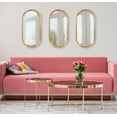 thumbnail image 3 of Kate and Laurel Travis Modern Capsule Wood Framed Wall Mirror, 12 x 24, Gold, Chic Geometric Wall Hanging Mirror For Display, 3 of 9