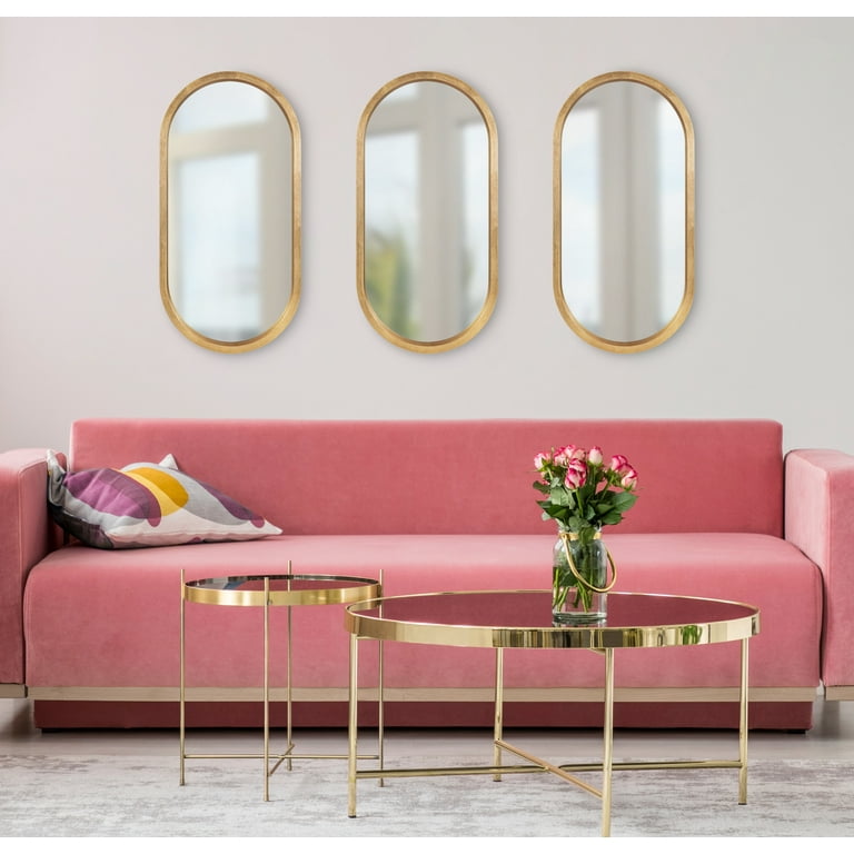 Kate and Laurel Travis Modern Capsule Wood Framed Wall Mirror, 12