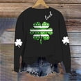 thumbnail image 5 of BRGZLK St.Patrick's Day Sweatshirts for Women Round Neck Print Sweatshirt Long Sleeve Funny Irish Shamrock Graphic Pullover Top Holiday Clothes Black A S, 5 of 6