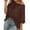 #180Brown, variant on Womens Casual Summer Crochet Tops Half Sleeve Hollow Out Sweater Shirts Beach Knit Scoop Neck Coverup