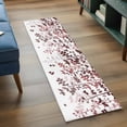 thumbnail image 3 of 2'x6' Rug Runners for Hallways Kitchen, Leaves Non Slip Entryway Beside Floor Carpet Runner, Pink Brown Summer Botanical Washable Laundry Room Bedroom Throw Rugs Mat for Family Pet, 3 of 8
