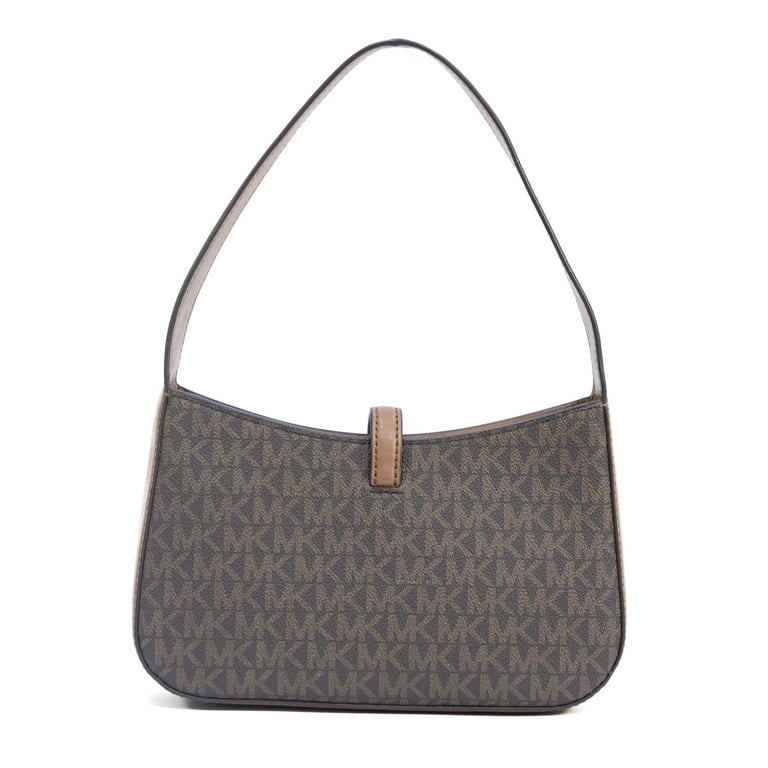 【lyos】Michael Kors ショルダーバッグ ダークブラウン Michael Kors Lyra Small Embossed Zip Pouchette Shoulder Bag