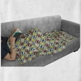 thumbnail image 5 of Geometric Soft Flannel Fleece Throw Blanket, Colorful Squares Arranged in Rhombus Creative Modern Pattern, Cozy Plush for Indoor and Outdoor Use, 70" x 90", Charcoal Grey Multicolor, by Ambesonne, 5 of 5
