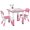 Pink, variant on Qaba 3 Pcs Height Adjustable Kids Table and Chair Set w/ Storage, Pink