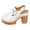 White, variant on Heels for Women Closed Round Toe Lug Sole Platform Sandals Trendy Stitching Hook and Loop Casual Slingback Dress Shoes White Size 9