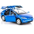thumbnail image 1 of 1:32 Scale Tesla Model X 90D SUV Alloy Diecast Model Car Pull Back Vehicle with Sound and Light Toy (Blue), 1 of 7
