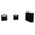thumbnail image 2 of 3 Piece Black Bedroom Furniture, Interlocking System / Fast Assembly with Pre - drilled Holes, 2 of 4