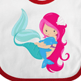 thumbnail image 4 of Inktastic Cute Mermaid, Little Mermaid, Pink Hair, Dolphin Girls Baby Bib, 4 of 4