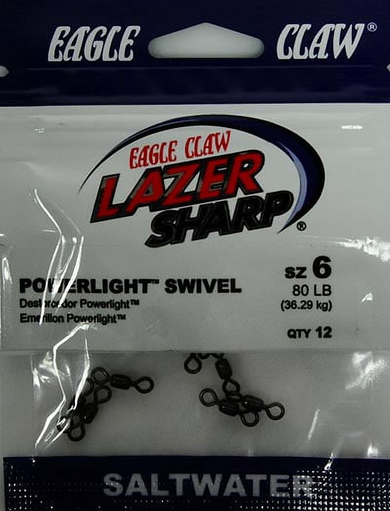 Lazer Sharp 80 lb. Powerlight Swivel, Size 6, 12 Pack