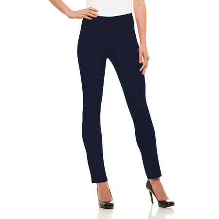 Womens Straight Leg Dress Pants - Stretch Slim Fit Pull On Style, Velucci, (Best Fitting Women's Dress Pants)