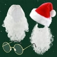 thumbnail image 3 of Gyexs 4Pcs Christmas Santa Accessories Set Santa Hats Beard Hair Glasses Outfits Holiday Party, X02 White, One Size, 3 of 3