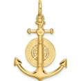 thumbnail image 4 of 14K Yellow Gold 3-D Small Anchor With Nautical Compass Charm (45 X 23.1) Made In United States k8004, 4 of 5