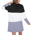 thumbnail image 2 of Women's Gameday Couture Black Carolina Panthers Tri-Blend Color Block Lightweight Cardigan Hoodie, 2 of 3