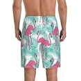 thumbnail image 3 of Kdxio Flamingo Print Mens Sleep Shorts Bottoms Soft Comfy Pajama Wear Pants with Drawstring Pockets, 3 of 7
