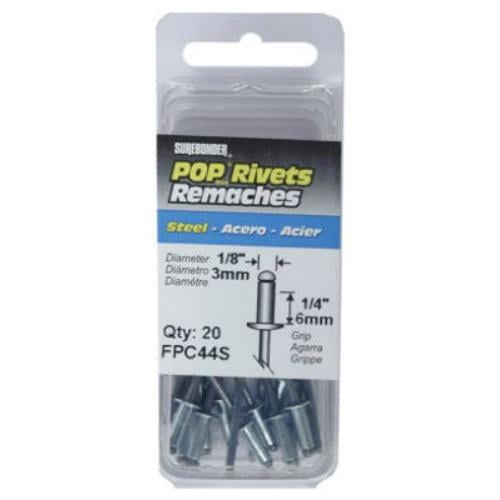 Supreme Rivets Surebonder 15 Pack Long Steel Rivet 1/8