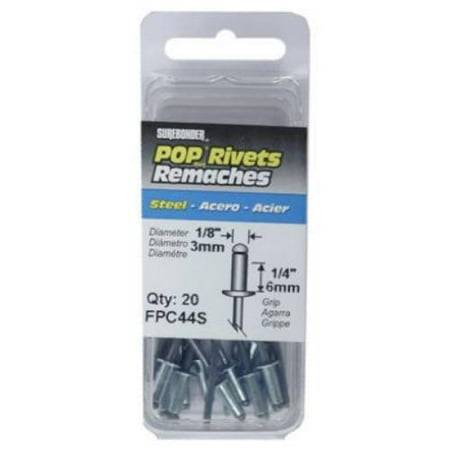 

Surebonder 15 Pack Long Steel Rivet 1/8 Diameter Grip Range: