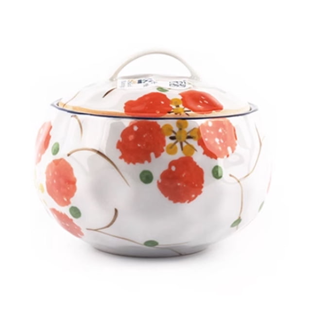 Qeeadeea Ceramic Sugar Pot With Lid, Solid Print Pattern Sugar Bowl With Spoon, Porcelain Spice Jar, Kitchen Decoration Storage-F-14oz
