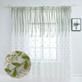 thumbnail image 7 of Embroidered Transparent Curtains, Natural Embroidered Voile Drapes and Curtains Weeping Leaves Design for Kids Room Window Treatment Drapery Semi Sheer White and Green 39.4" x 75", 1 Panel, 7 of 7