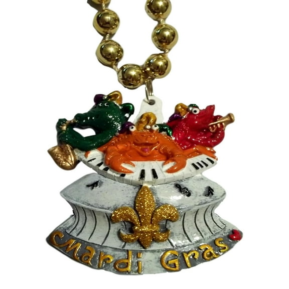 Gator, Crab, Crawfish, Musicians Dome Mardi Gras Beads Party Favor Necklace