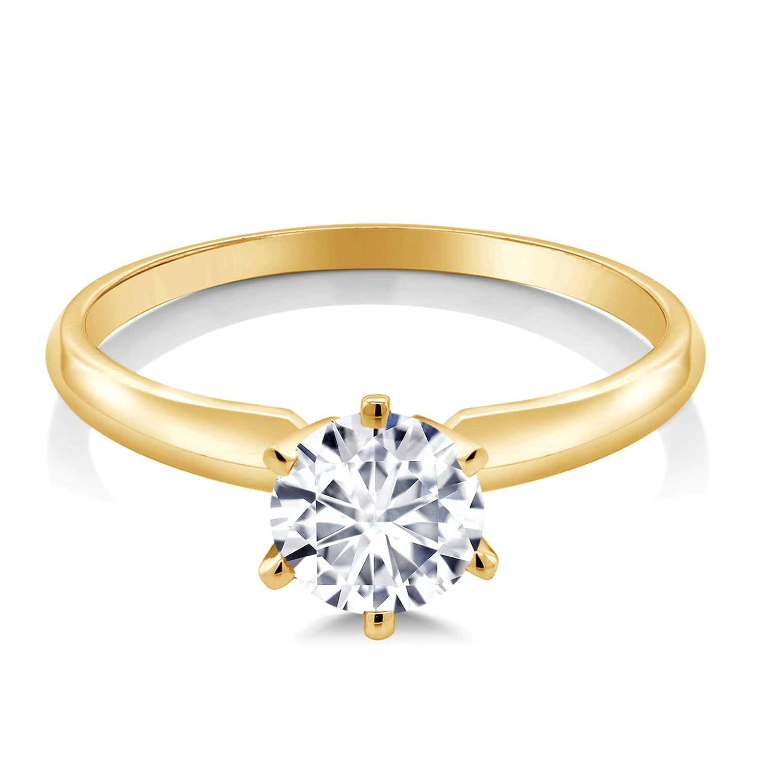 Gem Stone King 14K White Gold Lab Grown Diamond Solitaire Engagement Ring for Women | 1.00 Carat | F-G Color | VS Clarity | IGI Certified | Available in Size 5, 6, 7, 8, 9