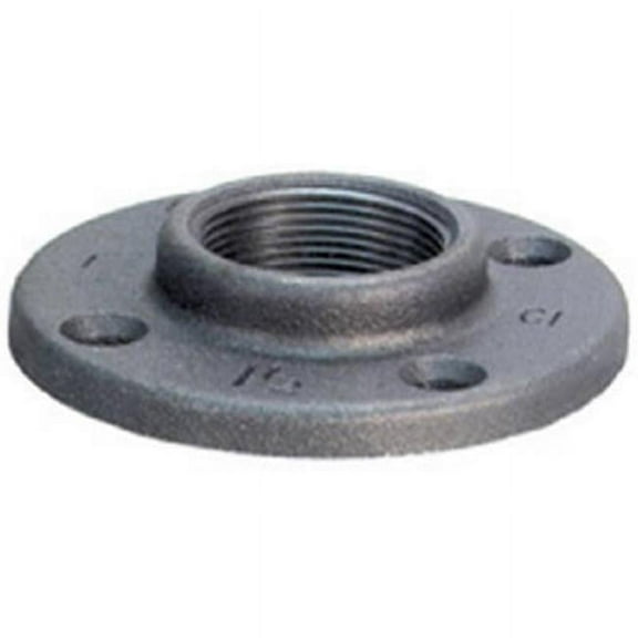 8700164059 1.5 in. Malleable Iron Pipe Fitting, Black Floor Flange