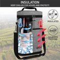 thumbnail image 2 of OPUX 2 Bottle Wine Carrier Tote, Insulated Leakproof Wine Cooler Bag, Wine Travel Bag for Picnic BYOB Beach, Portable Wine Bottle Carrying Case, Gift for Wine Lover Women Men Christmas, Heather Grey, 2 of 9