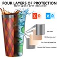 thumbnail image 3 of 16oz Tumblers Red and Orange Argyle Pattern Stainless Steel Vacuum Insulated Double Wall Travel Tumbler Cups Mug with Lid and Straw,Cleaning Brush for Coffee,Tea, 3 of 4