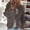 Gray, variant on Women's Cropped Open Front Hooded Cardigan Button Down Chunky Cable Knitted Sweater Tops Fall Long Sleeve Outwear
