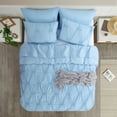 thumbnail image 2 of RUIKASI 3-Piece Light Blue Duvet Cover Set - Ruched Pinch Pleat Geometric design, Queen(90in*90in), 2 of 4