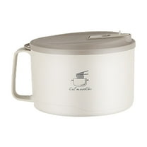 LACKUST Stainless Steel Instant Ramen Bowls,Large Ramen Bowl with Handles and Lids Instant Noodle Bowl for Student Dormitory Picnic Camping Home Kitchen Office,Beige