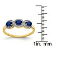 thumbnail image 4 of Primal Gold 14 Karat Yellow Gold Sapphire and Diamond 3-Stone Ring, 4 of 6