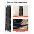 thumbnail image 5 of VEVOR 5-Tier Foldable Storage Shelf, 32W x 14D x 72H Inch Folding Metal Rack Shelving Unit, No Assembly Organizer Shelf with 5 Wheels & 4 Hooks for Pantry, Kitchen, Garage, Basement, Black, 5 of 9