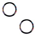 thumbnail image 4 of Langgg Leather Steering Wheel Soft Cover Covers Protector Anti-skip Vehicle Abrasion-resistant Automotive Accessory Decor No.01 2Set, 4 of 6