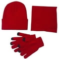 thumbnail image 2 of ZSQDM Winter beanie Hat Scarf Gloves Warm Fleece Knit Winter Hats Screen Gloves Neck Scarf Set Winter Gifts for Unisex Adult beanie Mens Hat Scarf ,Hat,& Gloves Shower Cap for Women, 2 of 3