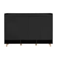 thumbnail image 2 of MAYEERTY Sleek and Contemporary Shoe Cabinet with Adjustable Shelves, Minimalist Home Organizer with Solid Wood Legs, Storage Sideboard for Entryway, Living Room, Black, 2 of 21